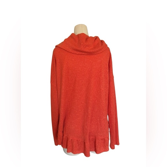 Maeve Sweater Women Medium Cowl Peplum Orange Lightweight Anthropologie Cruise - Picture 2 of 8